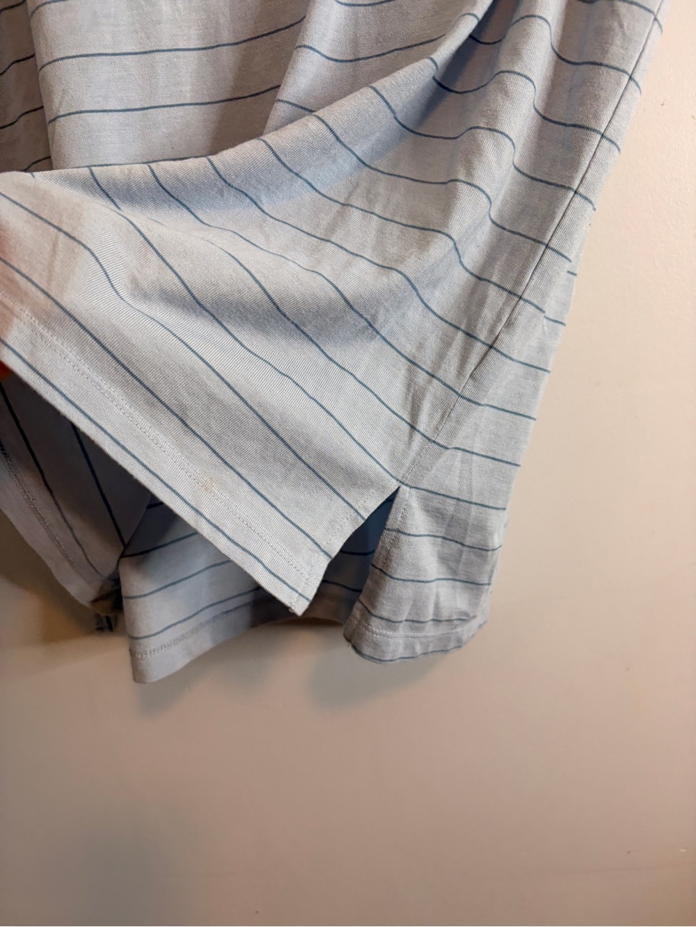 Free Fly Women’s Large Light Blue Striped Pocket Short Sleeve Tee - Picture 3 of 6